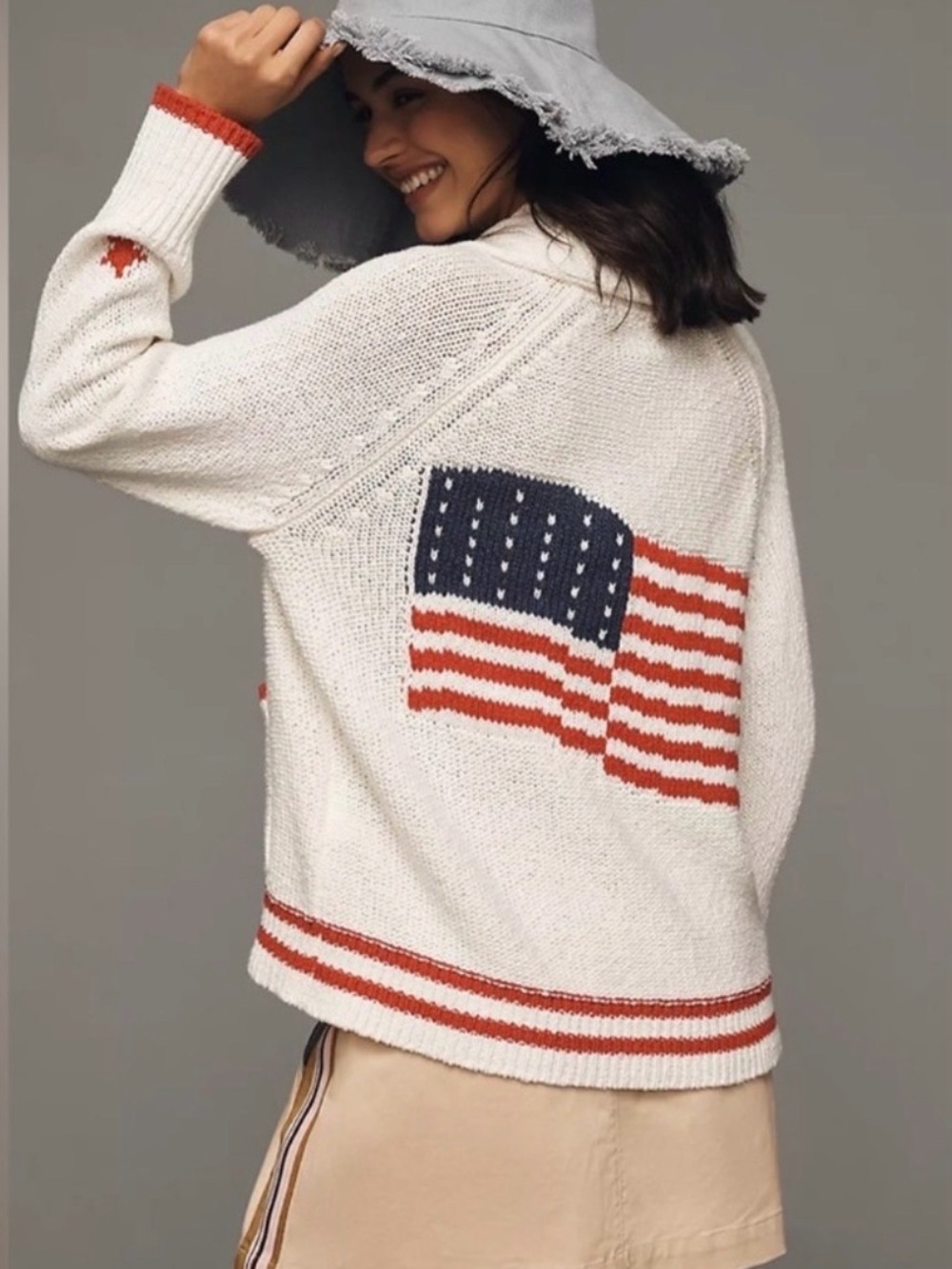 Maeve American flag sweater